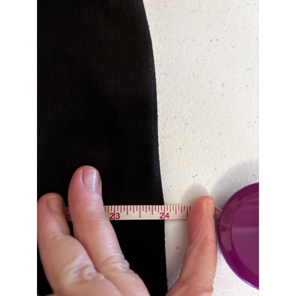 Original Nicole Miller Women XXL Black Linen Blend Short Sleeve Mini Shift Dress - Picture 12 of 12
